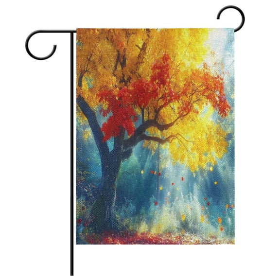 Ryvnso Autumn Golden Tree Pattern Garden Flag 12x18 Inch Double Sided Seasonal Yard Decoration