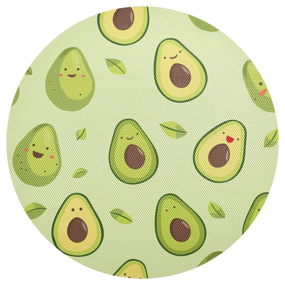 Ryvnso Avocado Cute Round Plate Mats Dining Table Placemat 1 Piece for Holiday Decoration