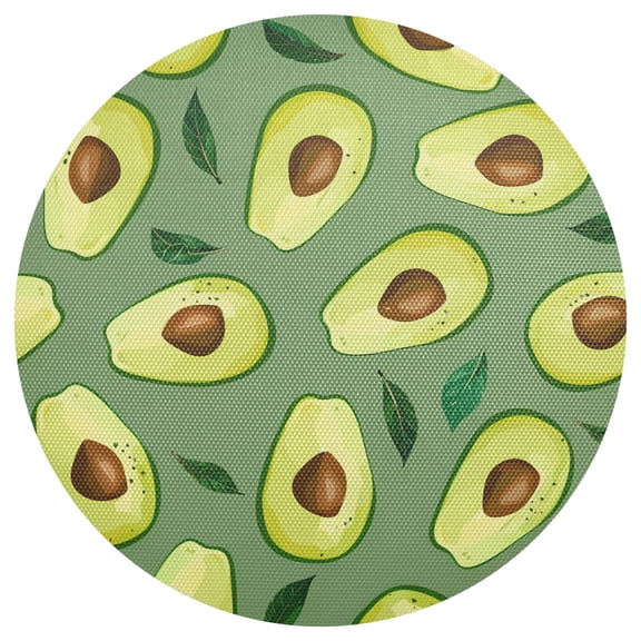 Ryvnso Avocado Fruit and Leaf Round Plate Mats Dining Table Placemat 1 Piece for Holiday Decoration