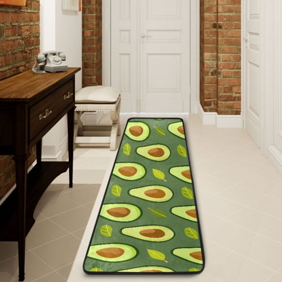 Ryvnso Avocado Print Hallway Runner Rugs Floor Carpet Non Slip Entryway Mat 2' x 6'