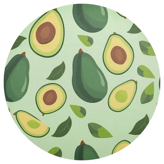 Ryvnso Avocado and Leaf Round Plate Mats Dining Table Placemat 1 Piece for Holiday Decoration