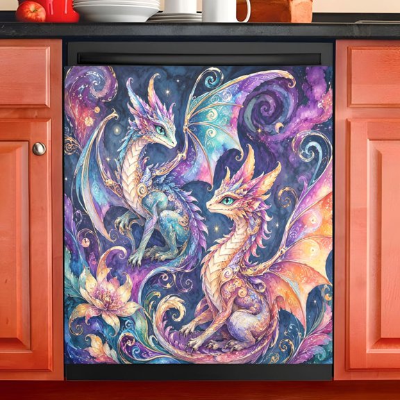 Ryvnso Aztec Dragon Dishwasher Magnetic Refrigerator Magnet Cover 23"x26"