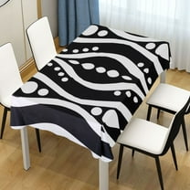 Ryvnso Balck and White Pattern Rectangle Table Cloth Tablecover Dinning Tablecloth 54"x72"