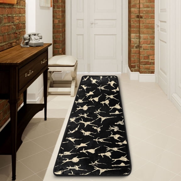 Ryvnso Ballet Dancers Hallway Runner Rugs Floor Carpet Non Slip Entryway Mat 2' x 6'