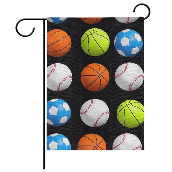 Ryvnso Baseball Football Basketball Garden Flag 12x18 Inch Double Sided Seasonal Yard Decoration