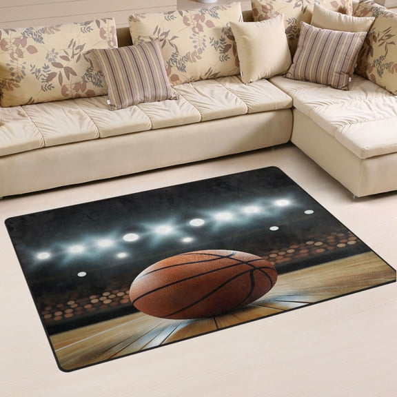 Ryvnso Basketball Area Floor Mat Non-Slip Carpet Soft Rugs Doormats 60" x 39"