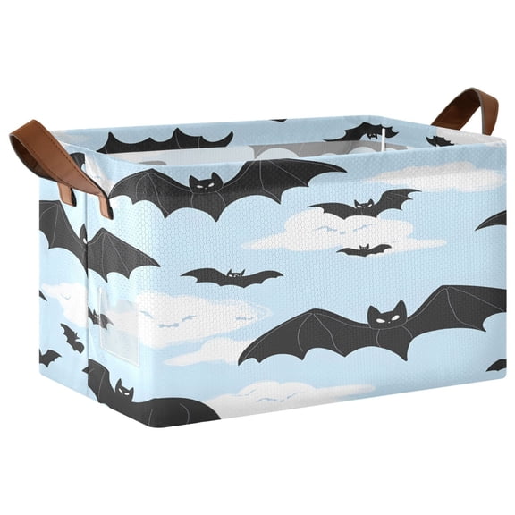 Ryvnso Bat and Cloud Storage Bins Large Basket Foldable Cube Toys Organizer with Handles 1 PC