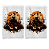 Ryvnso Bats in Halloween Hand Towels Set for Bathroom Cotton Face Towel Decorative 15.5x29.5 inch