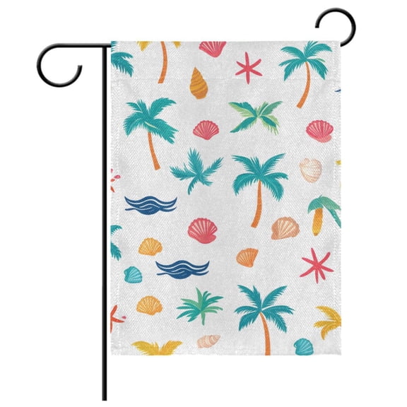 Ryvnso Beach Palm Trees Pattern Garden Flag 28x40 Inch Double Sided Seasonal Yard Decoration