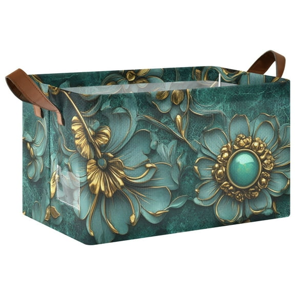 Ryvnso Beautiful 3d Flower Storage Bins Large Basket Foldable Cube Toys Organizer with Handles 1 PC