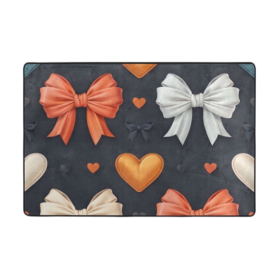 Ryvnso Beautiful Bows Area Floor Mats Large Nursery Rugs Non-Slip Carpets Doormat 36" x 24"