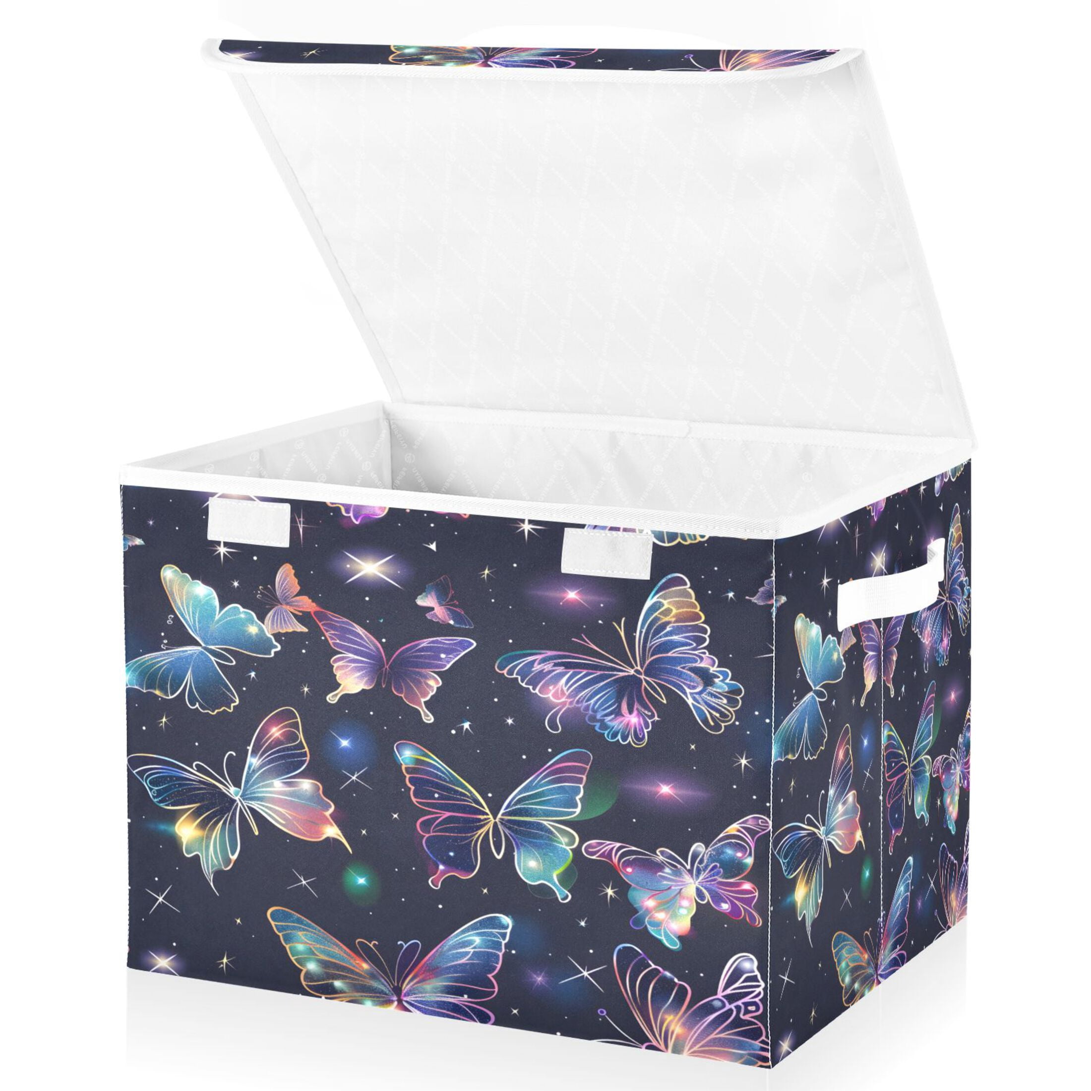 Ryvnso Beautiful Butterfly in Shiny Large Lidded Foldable Storage ...