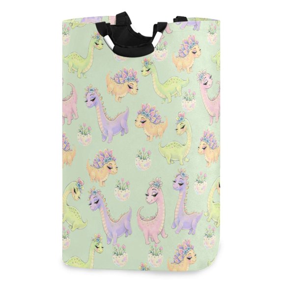 Ryvnso Beautiful Dinosaurs Pattern Large Storage Basket with Handles Collapsible Organizer Bin Laundry Hamper