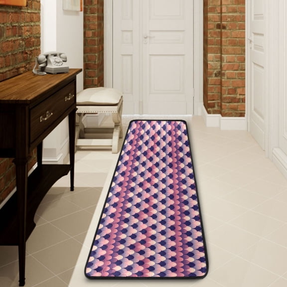 Ryvnso Beautiful Fish Scales Hallway Runner Rugs Floor Carpet Non Slip Entryway Mat 2' x 6'