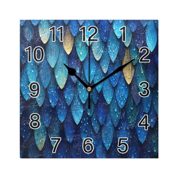 Ryvnso Beautiful Scales Wall Clock Square Silent Non-Ticking Battery Operated 7.78"
