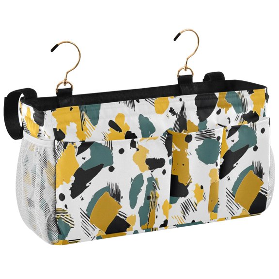 Ryvnso Bedside Caddy Abstract Print Bedside Storage Bag Hanging Organizer