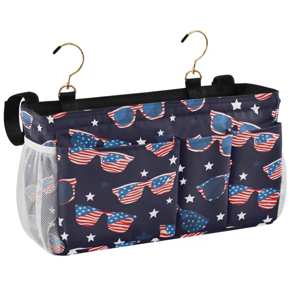 Ryvnso Bedside Caddy America Sunglasses Stars Bedside Storage Bag Hanging Organizer
