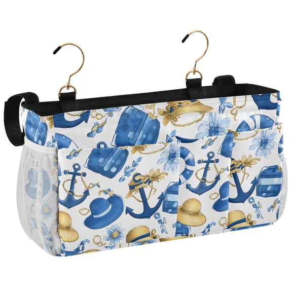 Ryvnso Bedside Caddy Anchor Summer Hats Bedside Storage Bag Hanging Organizer