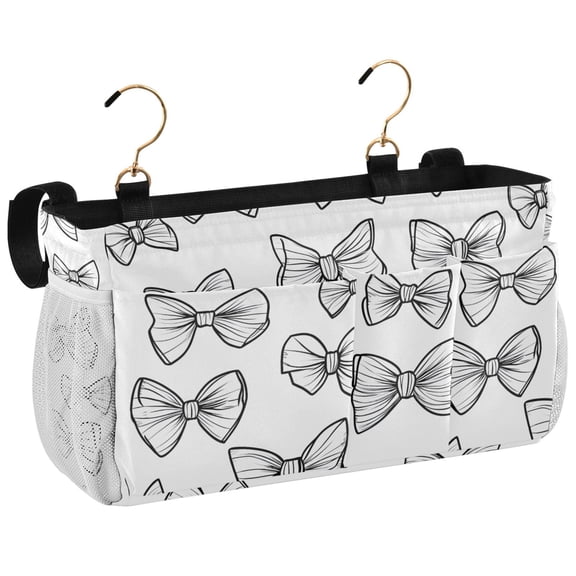 Ryvnso Bedside Caddy Bows Bedside Storage Bag Hanging Organizer