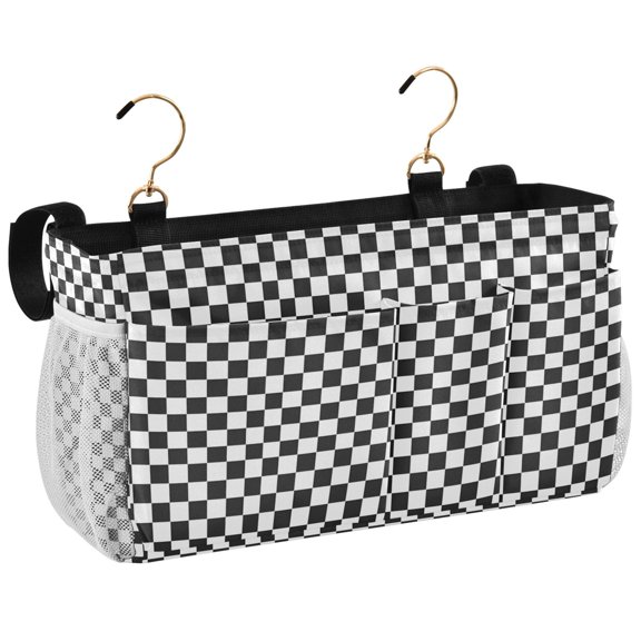 Ryvnso Bedside Caddy Buffalo Checkered Bedside Storage Bag Hanging Organizer