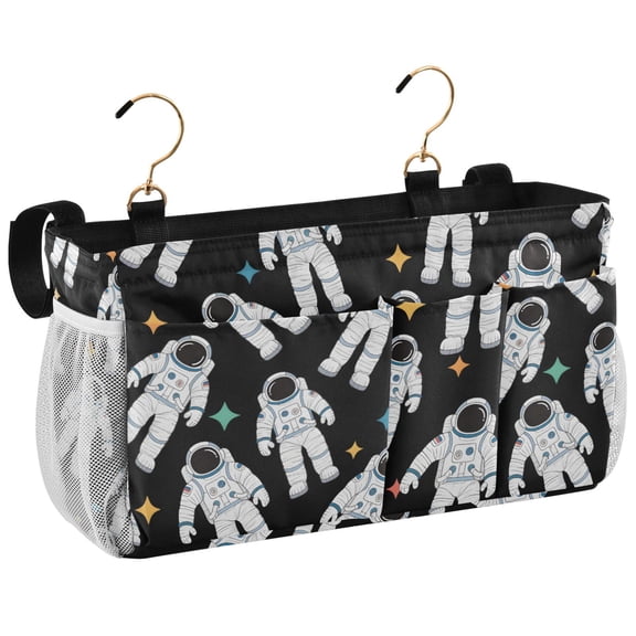 Ryvnso Bedside Caddy Cartoon Astronauts Stars Bedside Storage Bag Hanging Organizer