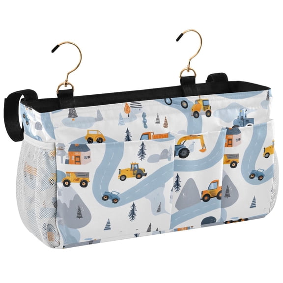 Ryvnso Bedside Caddy Cartoon Trucks Vehicle-t1 Bedside Storage Bag Hanging Organizer