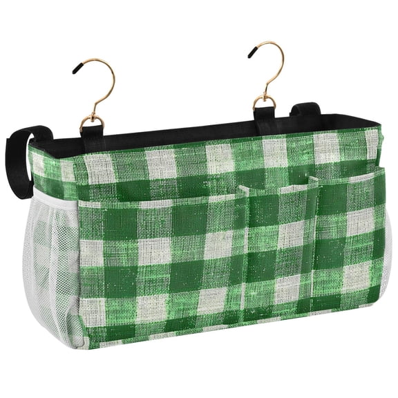 Ryvnso Bedside Caddy Checkered Pattern-e2 Bedside Storage Bag Hanging Organizer