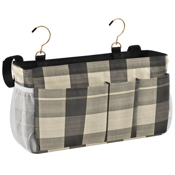 Ryvnso Bedside Caddy Checkered Pattern-e5 Bedside Storage Bag Hanging Organizer