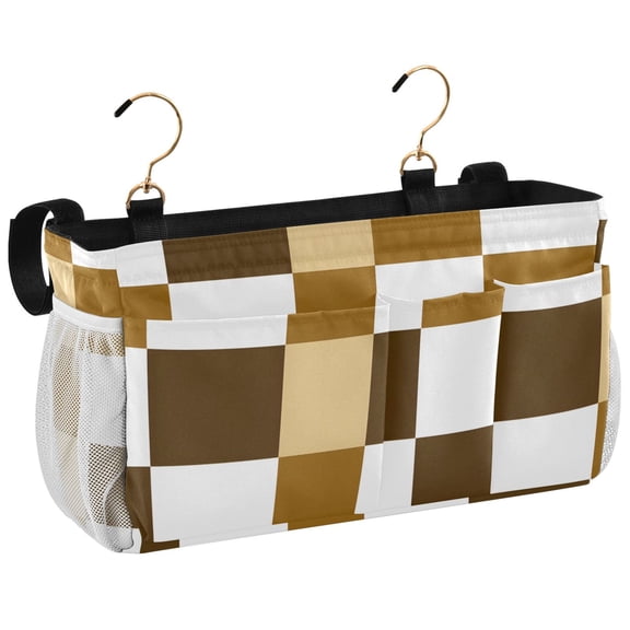 Ryvnso Bedside Caddy Checkered Plaid-a8 Bedside Storage Bag Hanging Organizer