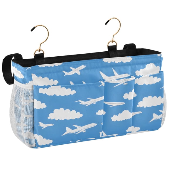 Ryvnso Bedside Caddy Clouds Airplane Bedside Storage Bag Hanging Organizer