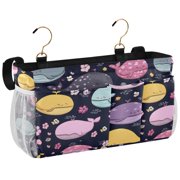 Ryvnso Bedside Caddy Cute Whale Cartoon Bedside Storage Bag Hanging Organizer