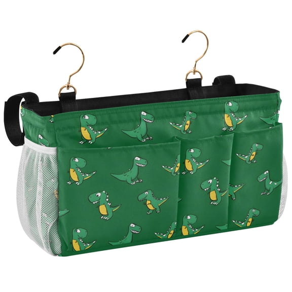 Ryvnso Bedside Caddy Dinosaur Cartoon Bedside Storage Bag Hanging Organizer