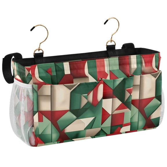 Ryvnso Bedside Caddy Geometric Funny Pattern Bedside Storage Bag Hanging Organizer