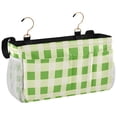 thumbnail image 1 of Ryvnso Bedside Caddy Green Checkered Bedside Storage Bag Hanging Organizer, 1 of 8