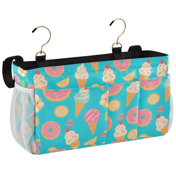 Ryvnso Bedside Caddy Ice Cream Donuts Bedside Storage Bag Hanging Organizer