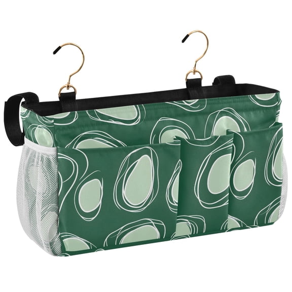 Ryvnso Bedside Caddy Irregular Circle Bedside Storage Bag Hanging Organizer