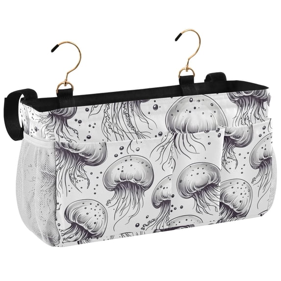 Ryvnso Bedside Caddy Jellyfish Bedside Storage Bag Hanging Organizer