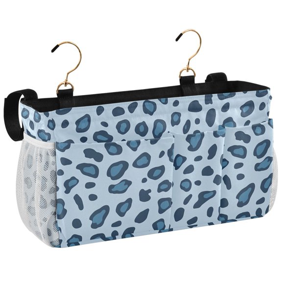 Ryvnso Bedside Caddy Leopard Blue-a1 Bedside Storage Bag Hanging Organizer