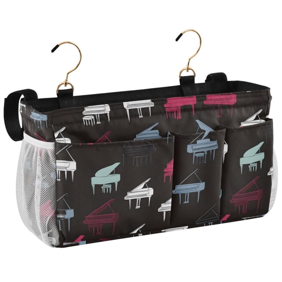 Ryvnso Bedside Caddy Piano Style Bedside Storage Bag Hanging Organizer