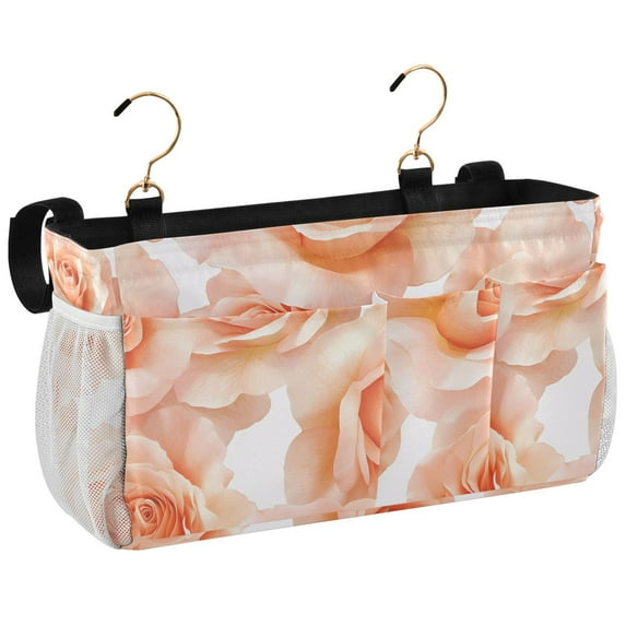 Ryvnso Bedside Caddy Retro Roses Flowers-i5 Bedside Storage Bag Hanging Organizer