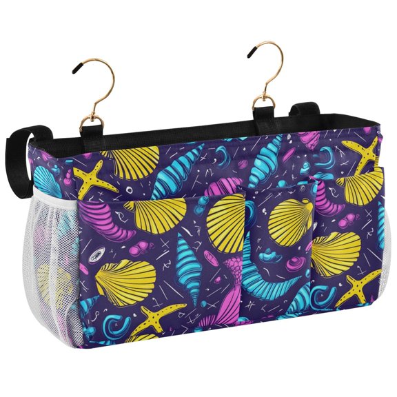 Ryvnso Bedside Caddy Seashell Fantasy Pattern Bedside Storage Bag Hanging Organizer