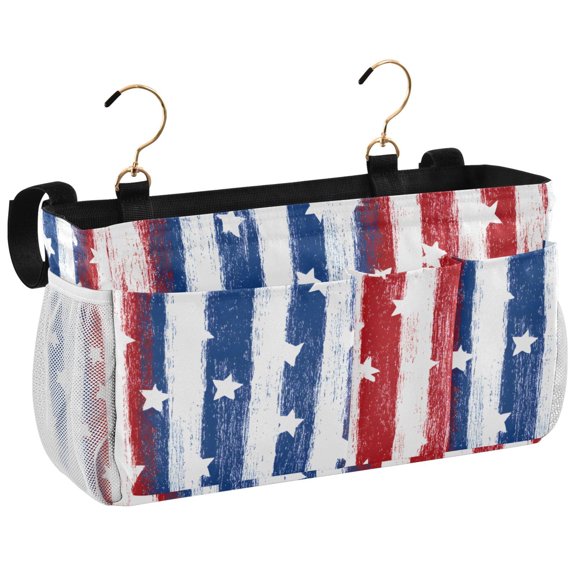 Ryvnso Bedside Caddy Stripes Stars-s1 Bedside Storage Bag Hanging Organizer