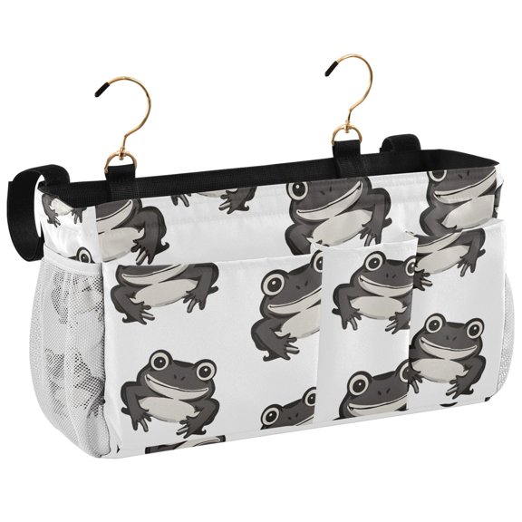 Ryvnso Bedside Caddy Vintage Frogs Cartoon Bedside Storage Bag Hanging Organizer