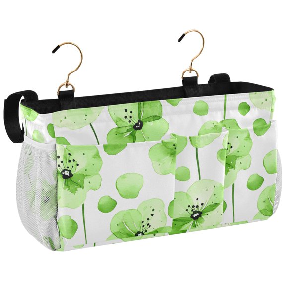 Ryvnso Bedside Caddy Watercolor Flower Pattern Bedside Storage Bag Hanging Organizer