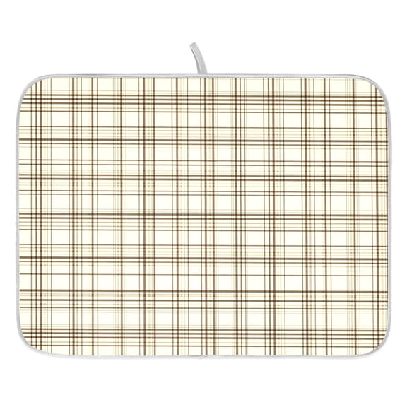Ryvnso Beige Checkered Dish Drying Mat for Kitchen Countertop 18x24 Large Dish Pad Drainer Rack Dish Sink Mats