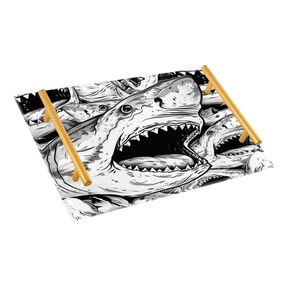 Ryvnso Big Shark Bathroom Tray Vanity Countertop Trays Acrylic Organizer
