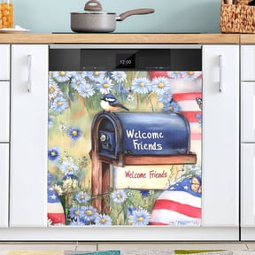 Ryvnso Bird on Box Dishwasher Magnetic Refrigerator Magnet Cover Kitchen Home Decorative 23"x26"