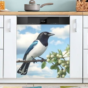 Ryvnso Bird on Branch Dishwasher Magnetic Refrigerator Magnet Cover Kitchen Home Decorative 23"x26"