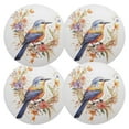 thumbnail image 1 of Ryvnso Bird on Floral Branch Round Plate Mats Dining Table Placemat Set of 4 for Holiday Decoration, 1 of 7