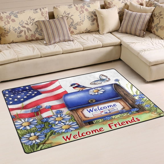 Ryvnso Bird on Mailbox Area Floor Mat Non-Slip Carpet Soft Rugs Doormats 31" x 20"